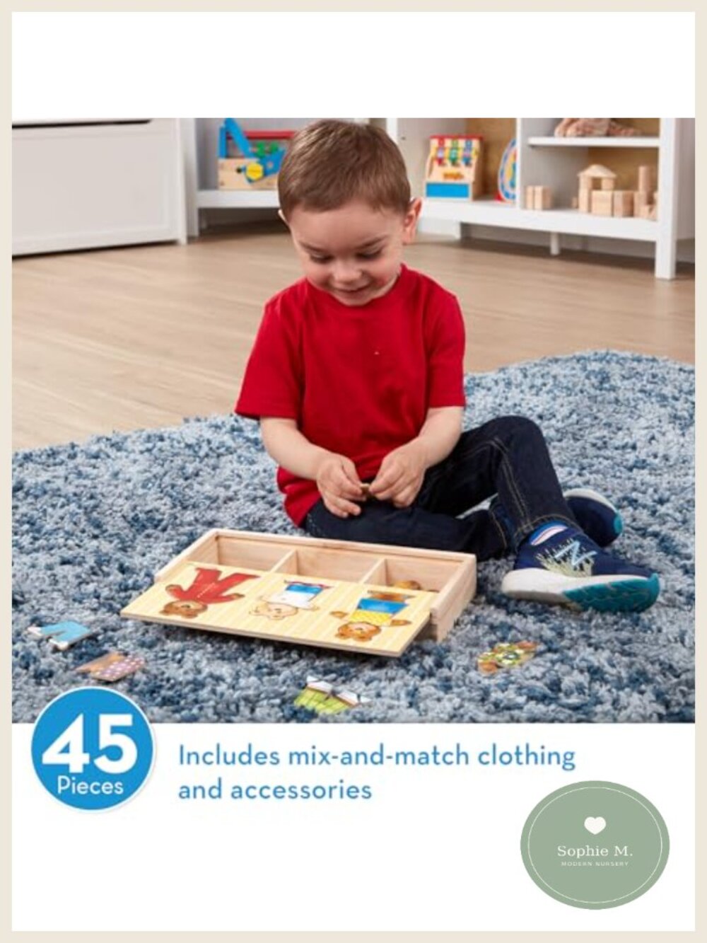 Wooden Bear Family Dress-Up Puzzle 45 Piece Mix & Match Preschool Toy - Picture 2 of 6